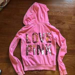 VS Pink zip up sweatshirt